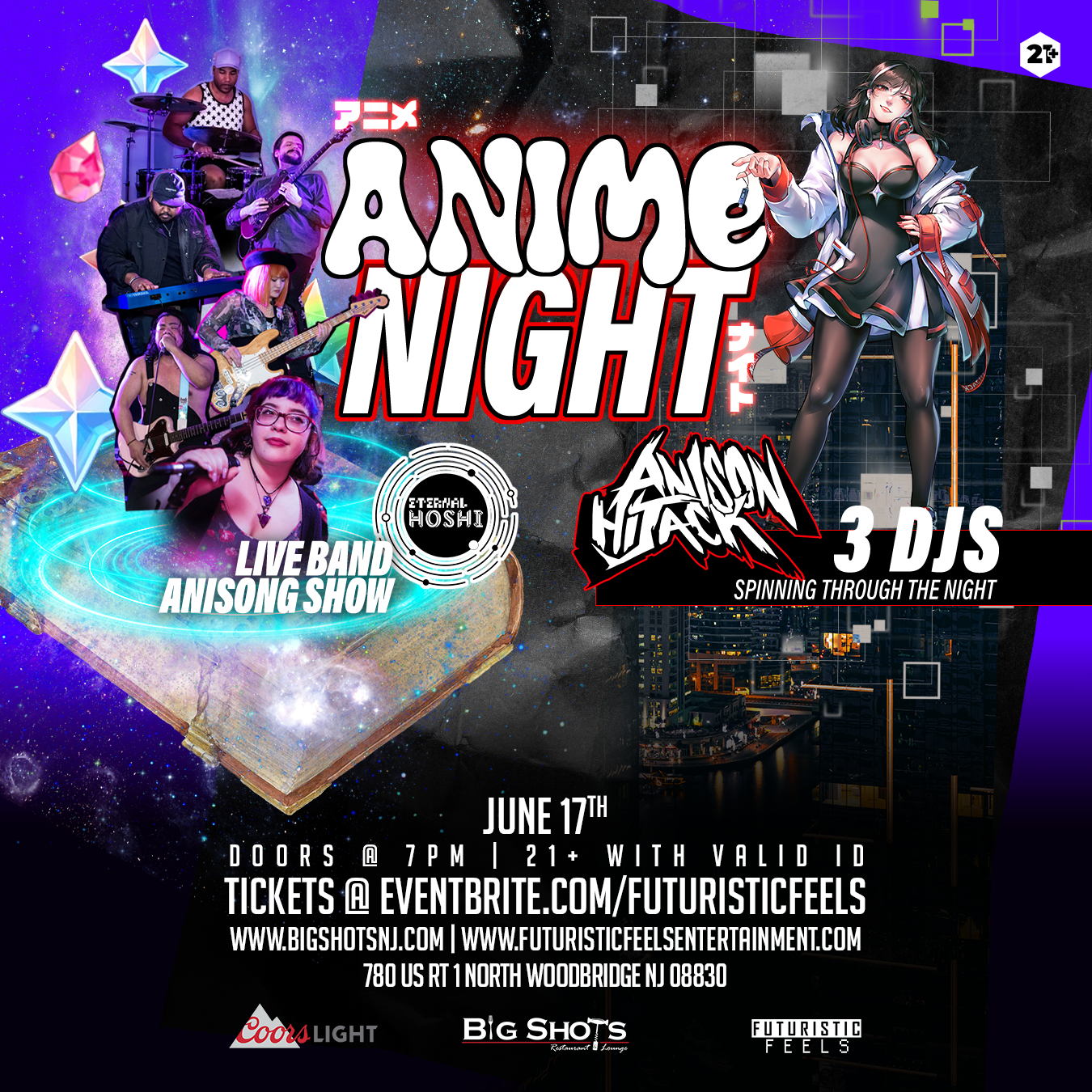 Anime Night - Live Anime Cover Band w/ DJs - Big Shots Restaurant & Lounge