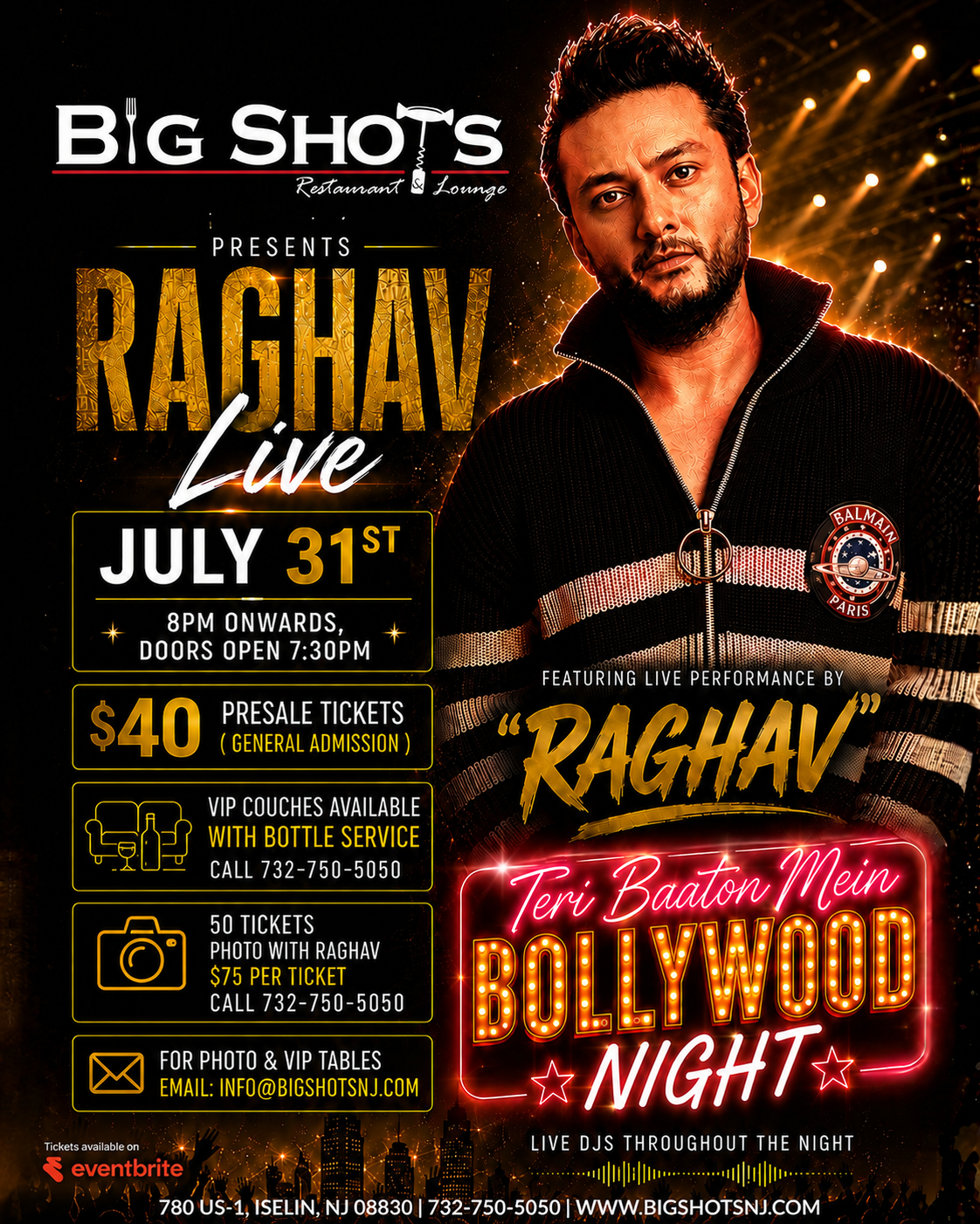 BOLLYWOOD NIGHT WITH RAGHAV (LIVE)